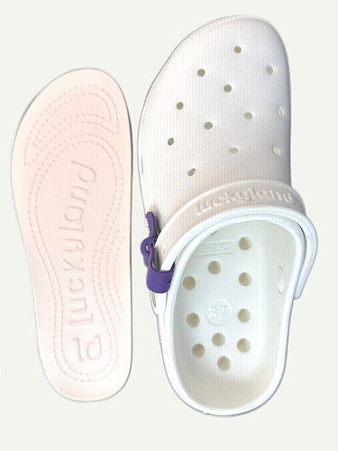 Сабо женские Lucky Land 4753 W-MED-EVA белый с бежевой стелькой