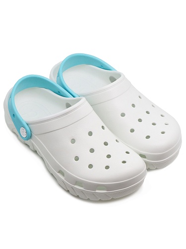 Сабо женские Lucky Land 3719 W-S-EVA белый с бирюзовым ремешком